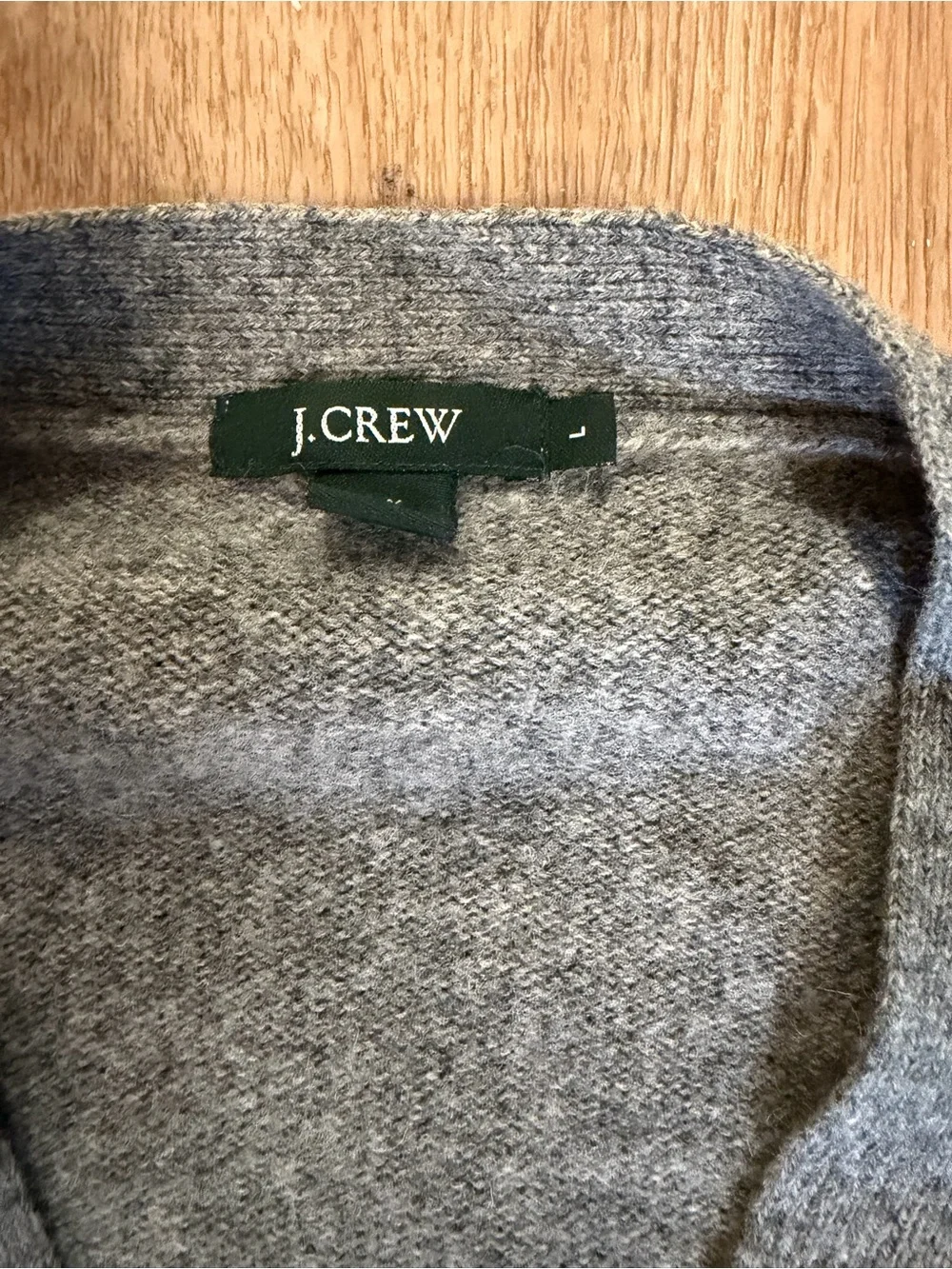 J. Crew Men's Grey and Brown Cardigan 100% Wool